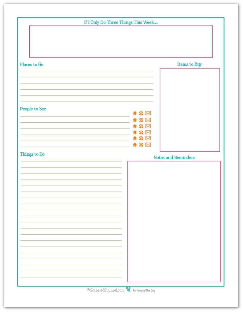 Structured To-Do Lists for Day, Week, or Month - Scattered Squirrel