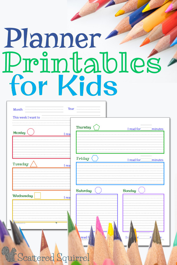 Grown-ups aren't the only ones who can have fun with planners. These planner printables are a great way to introduce kids to the concept of planners.