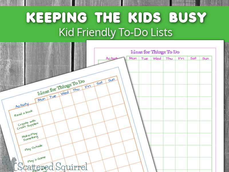 Keeping the Kids Busy with Kid Friendly To-Do Lists