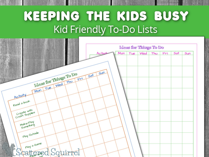 Printable To Do Lists for Kids