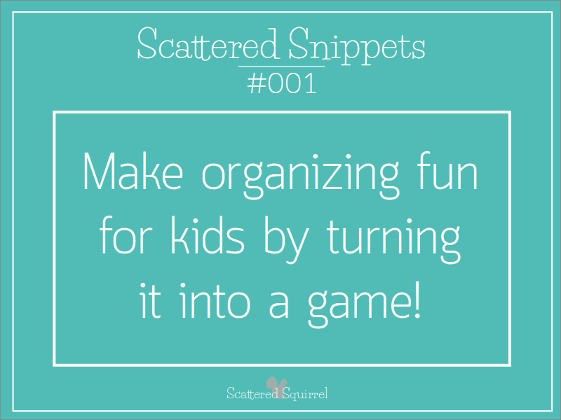 Organizing isn't always fun, especially if you're a kid. But you can make anything fun if you turn it into a game!