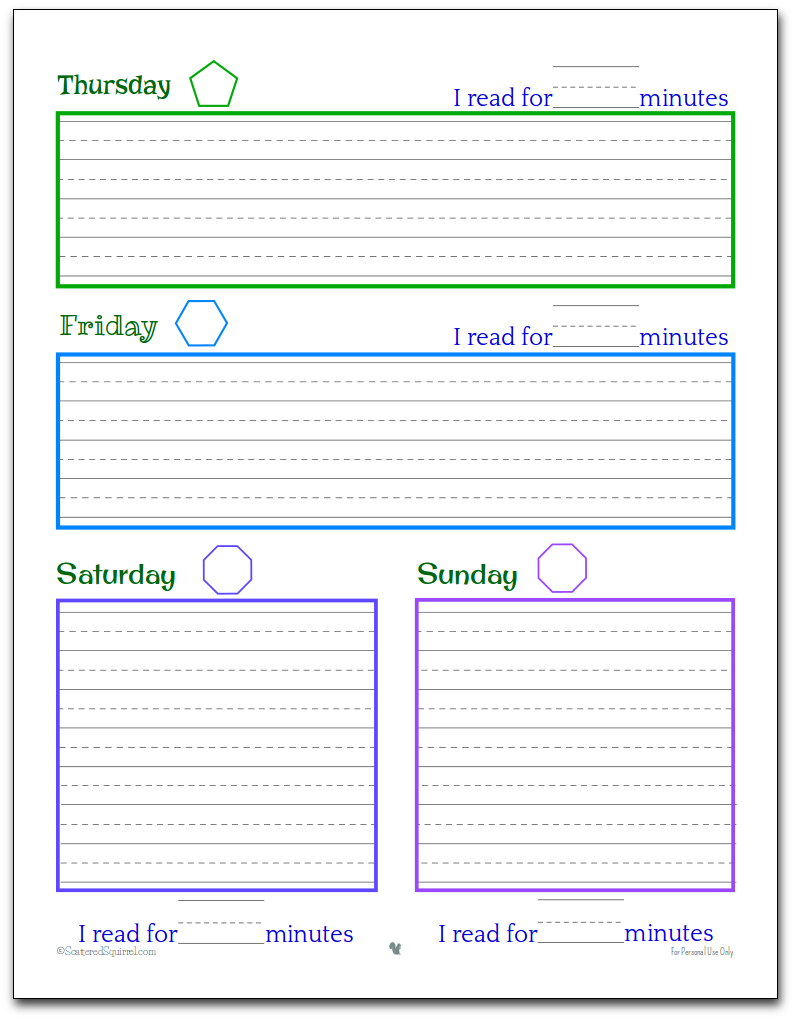 weekly planner printable kids