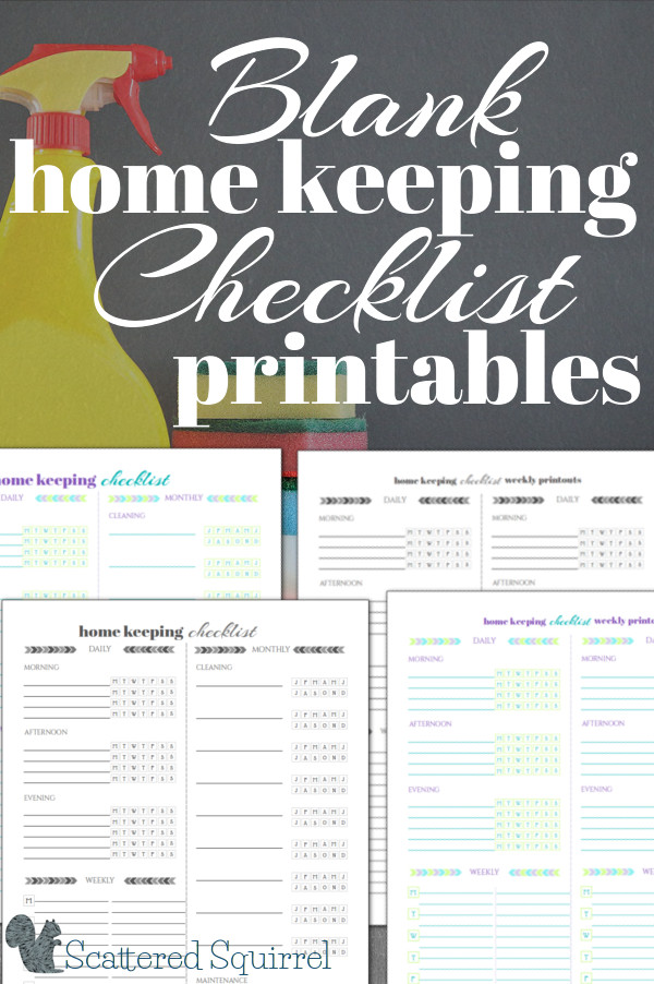 Home Keeping Checklist printables are a great way to stay on top of those housekeeping tasks that you need to do on a routine basis. Use them as a cleaning checklist or a general to-do checklist for around the house.