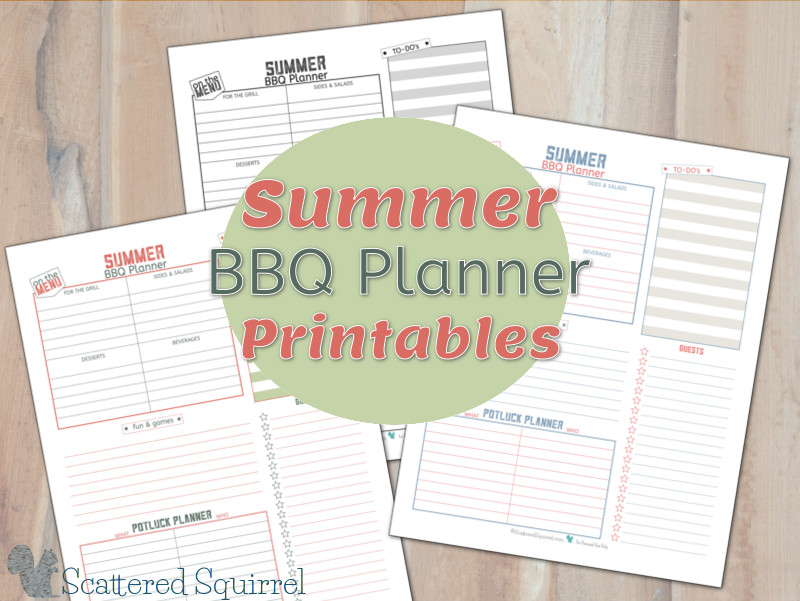 Summer is a great time to host BBQ's with family and friends. These printable party planners will help you keep track of all the little details.