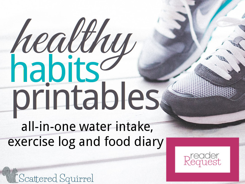 This Healthy Habits Printable will help track your water intake, log your exercise and monitor what you're eating each day.