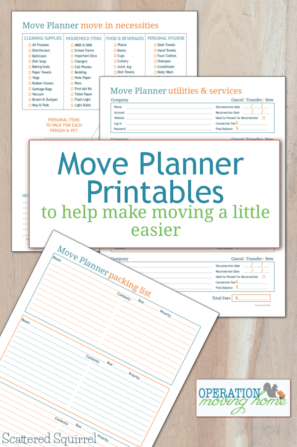 Move Planner Printables to Help Make Your Move Easier