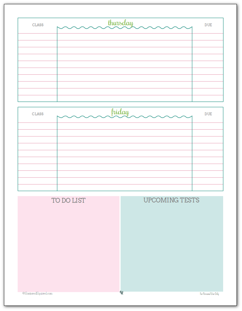 Printable Assignment Planner for Kids and Teens  Homework planner,  Assignment planner, Kids planner