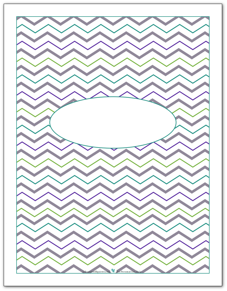 Blank cover or divider printable page