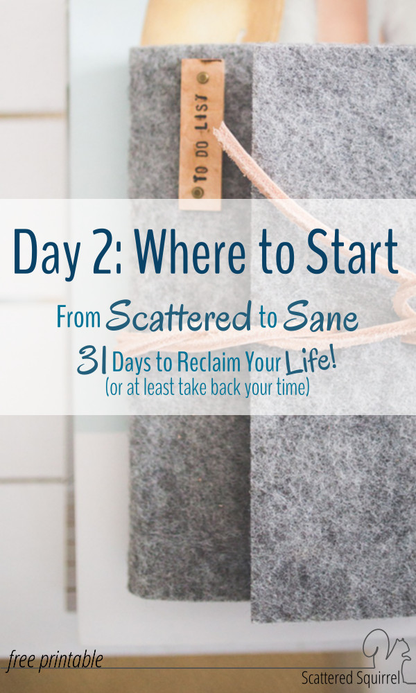 From Scattered to Sane - Day 2 Where to Start? Choosing the Beginning of Your Time Management Journey.