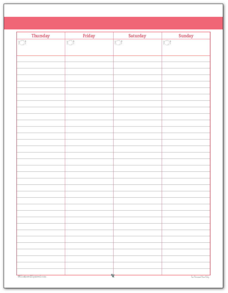 simple weekly planner printables