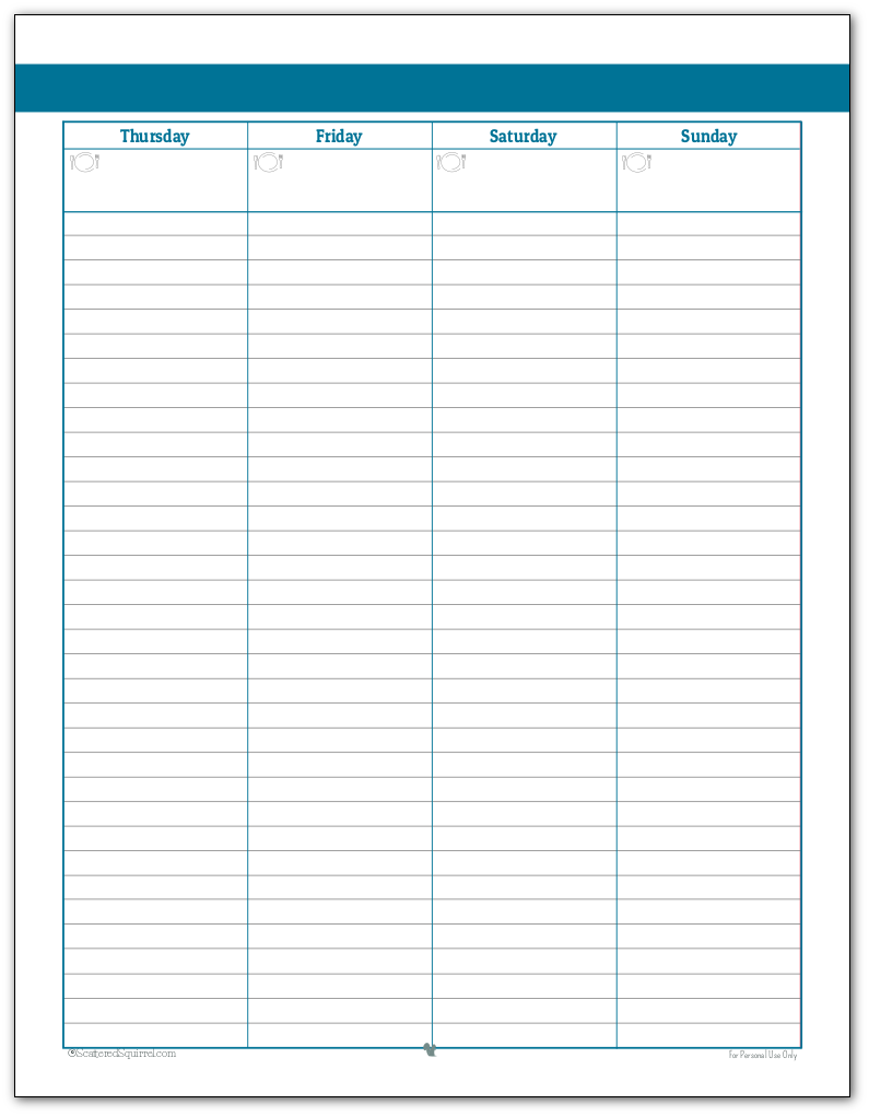 Simple Weekly Planner Printables
