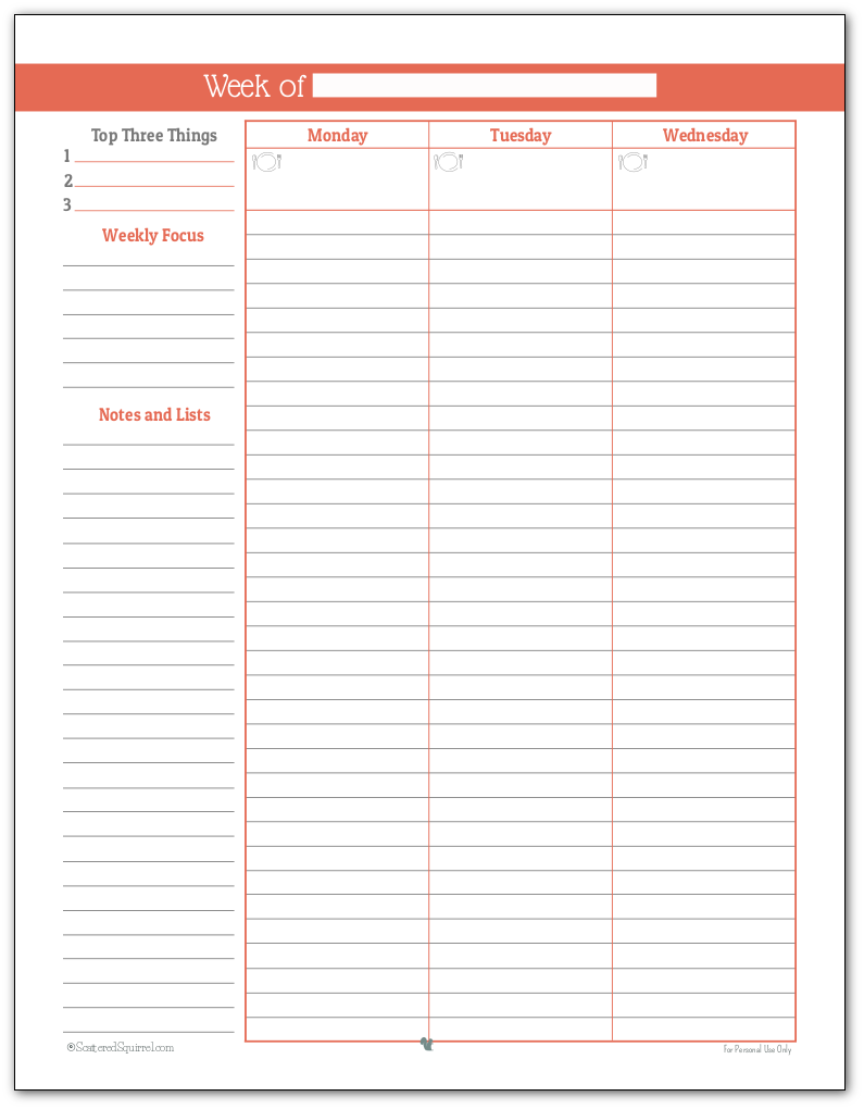 Simple Weekly Planner Printables