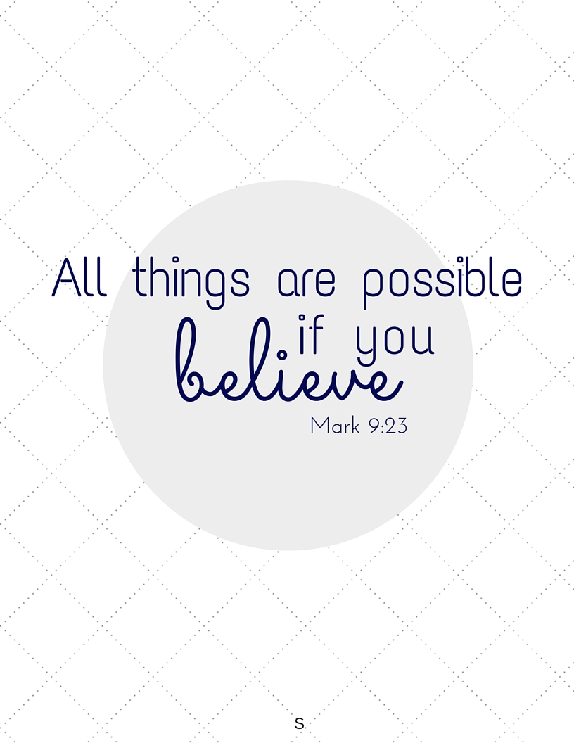 Printable Inspiration Quote from Mark 9:23