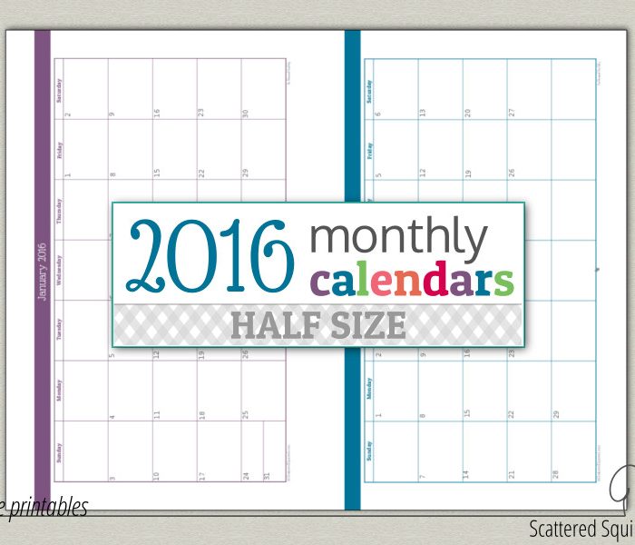 calendar printables Archives - Scattered Squirrel