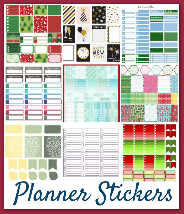 A peak at a few of the planner sticker sheets included in The Ultimate Holiday Bundle