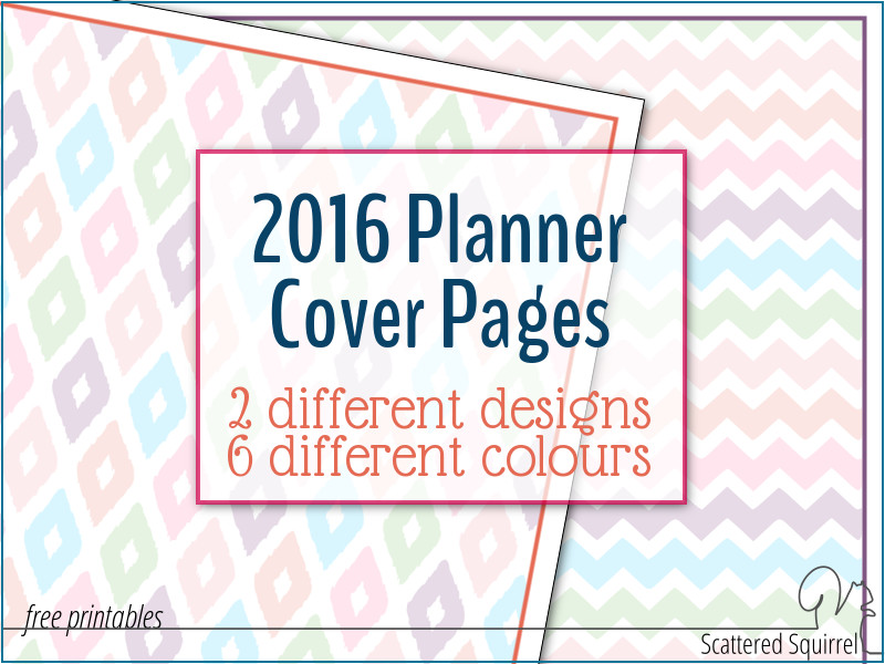 Printable 2016 planner cover pages