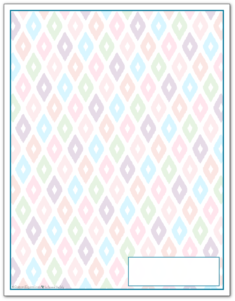 Cobalt Ikat Pattern Printable 2016 Planner Cover Page