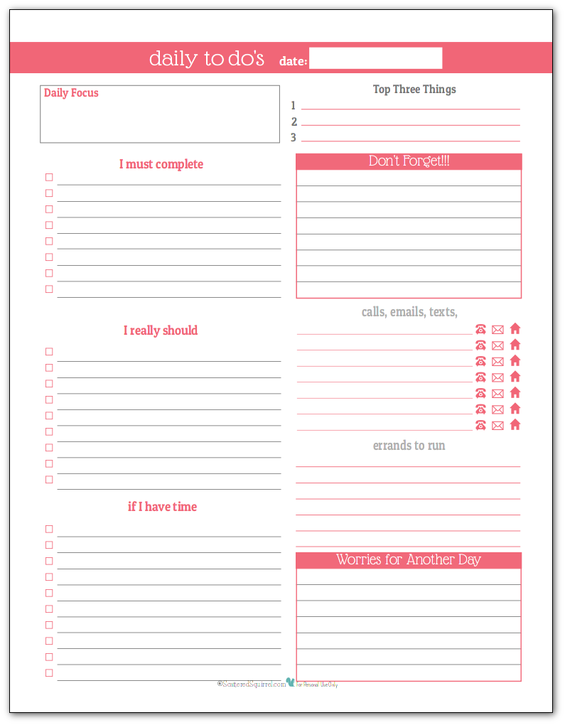 stay on track in 2016 with these daily to do list planner printables