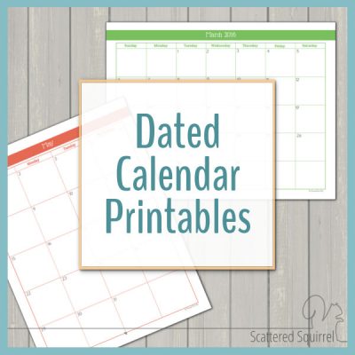 These dated calendars are a fun way to stay on track. They come in two different layouts in both full and half-size printables!