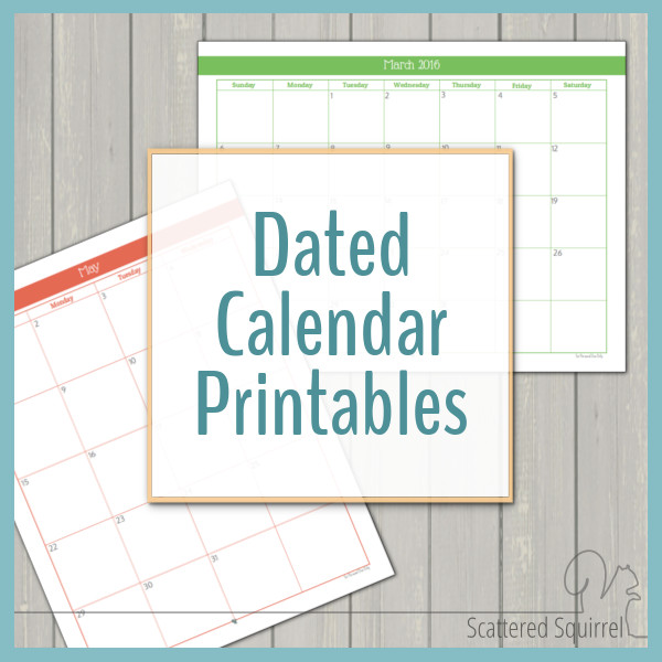 These dated calendars are a fun way to stay on track. They come in two different layouts in both full and half-size printables!