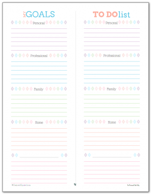 Goal Setting and To Do List printables combo