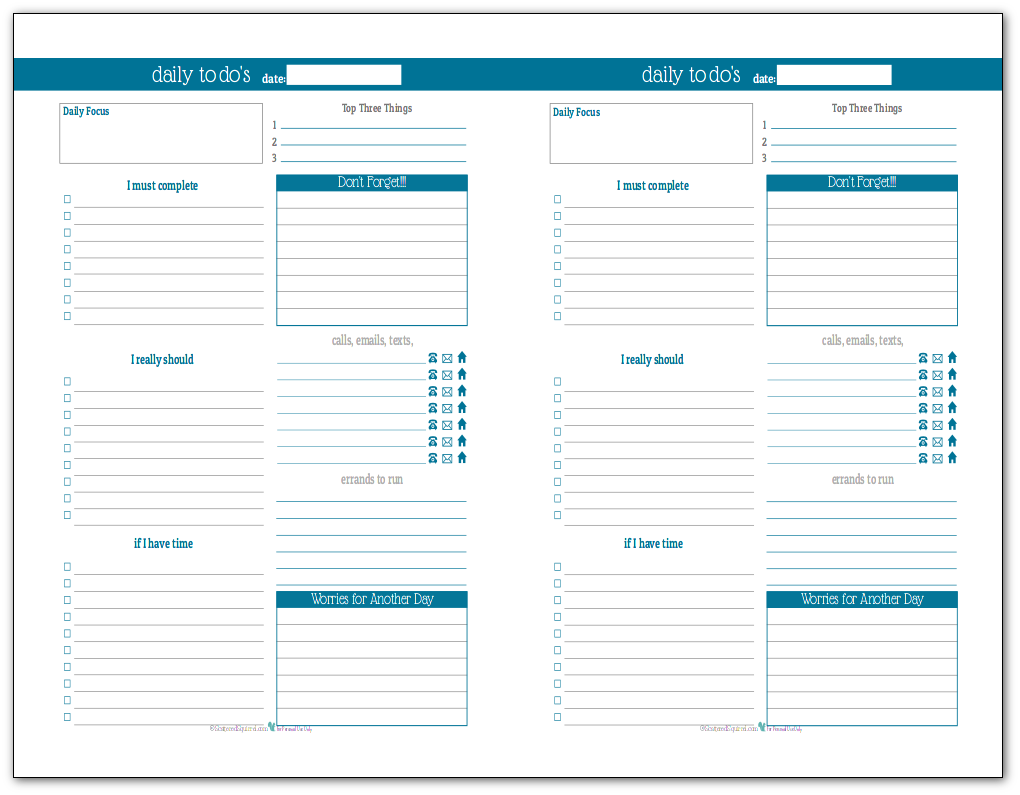 daily to do list organizer