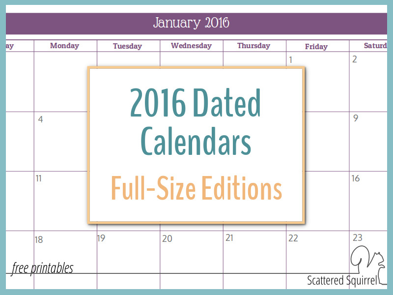 2016 Monthly Calendar Printables - these printable monthly planners are perfect for anyone looking to get a jump start on next years planner.