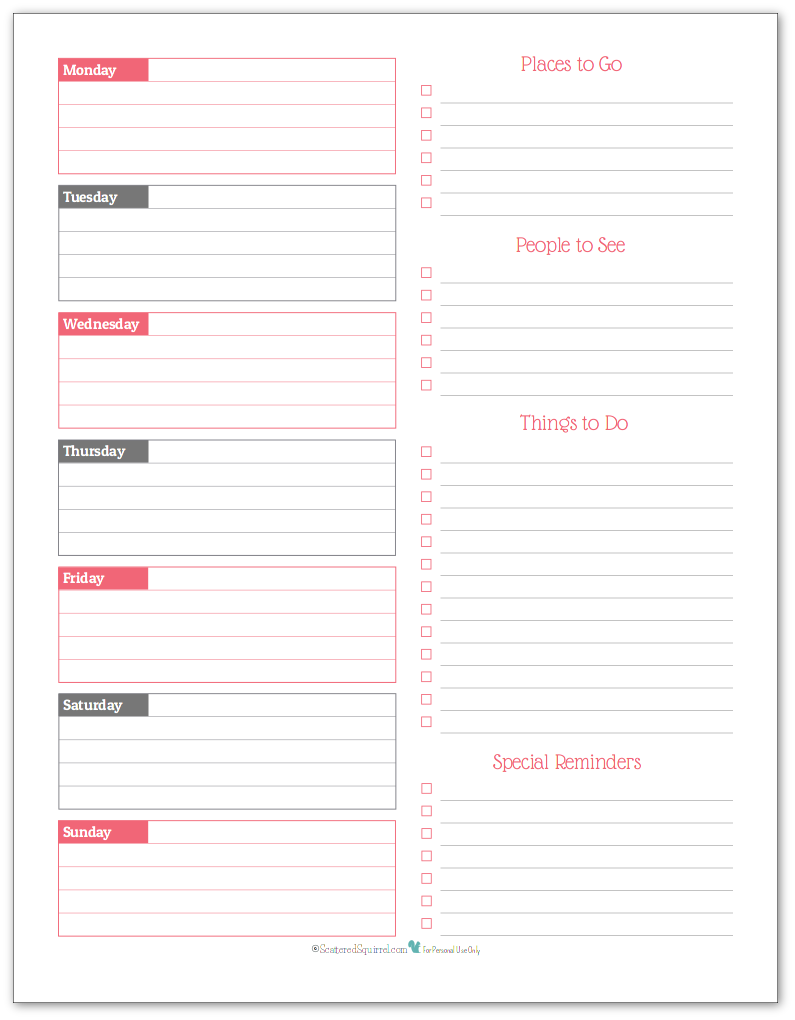 Keep It Simple with a Weekly Overview Planner