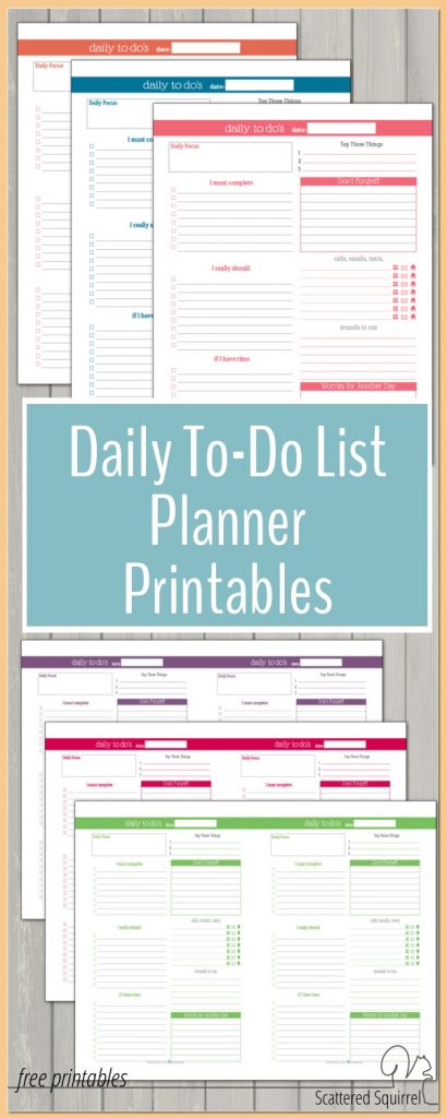 Stay on Track in 2016 With These Daily To-Do List Planner Printables ...