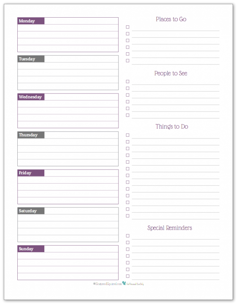 Keep It Simple with a Weekly Overview Planner