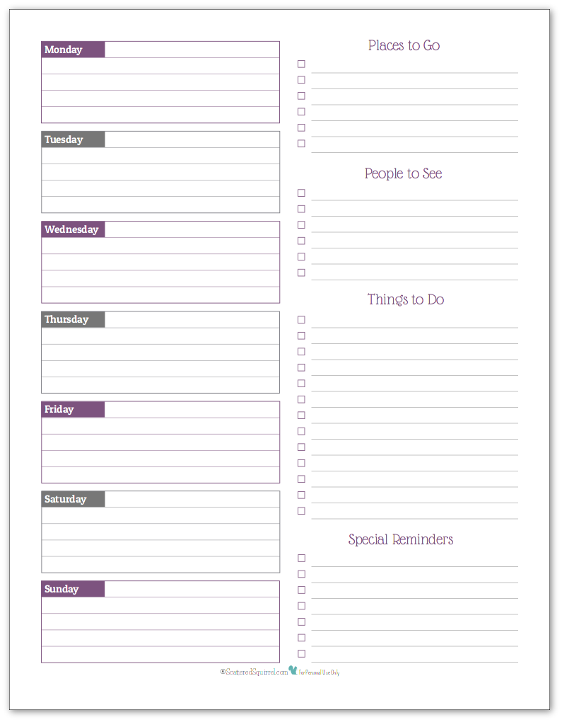 keep it simple with a weekly overview planner