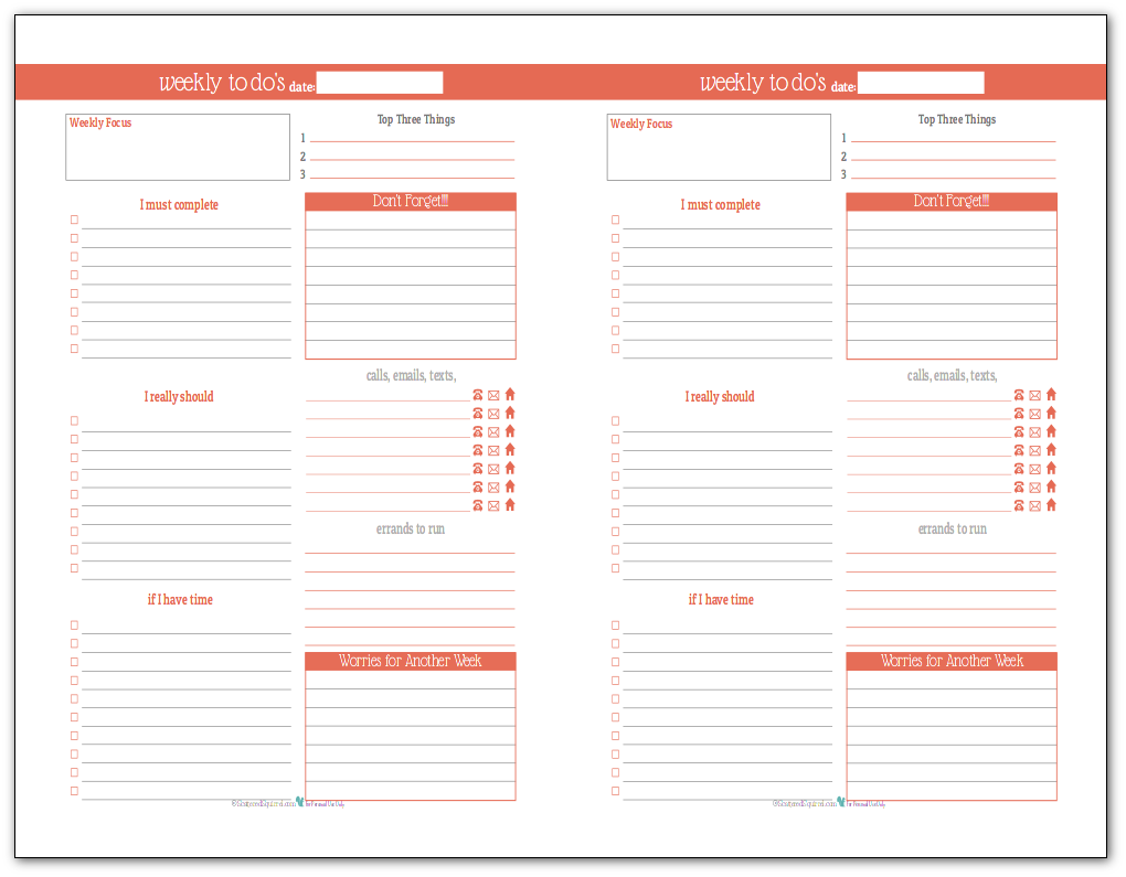 Plan Your Week with the New Weekly To-Do List Planner Printables ...