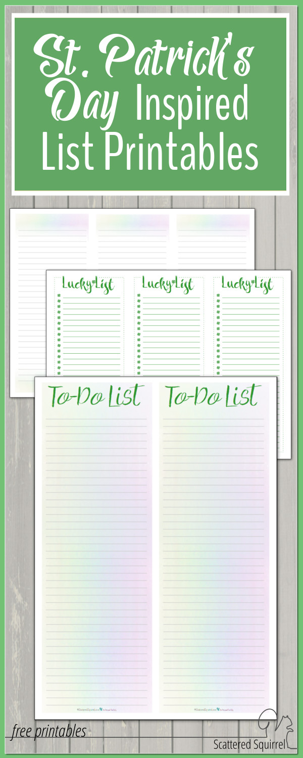 To do lists are always so much more fun when they're written on pretty notepaper. These list printables will be fantastic for St Patrick's Day, but the rainbow ones could be also be use all year long.