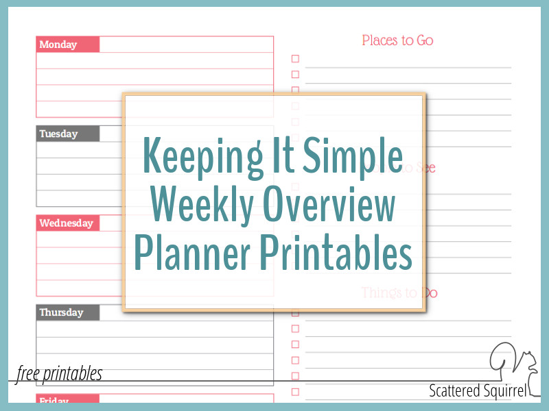 Planners don't have to be complicated to be effective. Keep it simple with these weekly overview planner printables