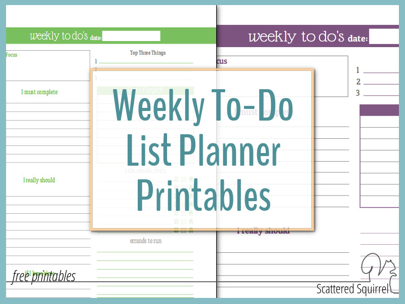 Plan Your Week with the New Weekly To-Do List Planner Printables