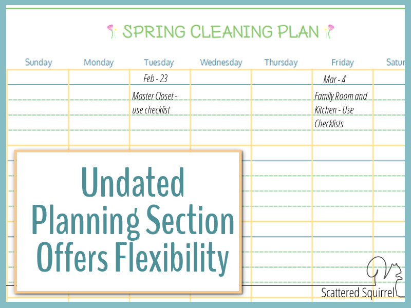 Springing cleaning planning section in use