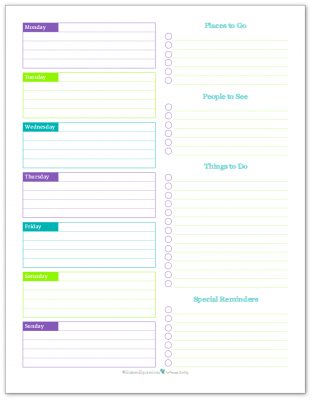 weekly overview planner - Scattered Squirrel