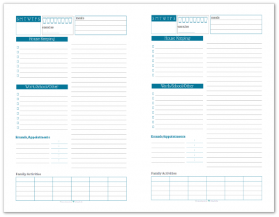 Half-Size Daily Task List Planner in Cobalt