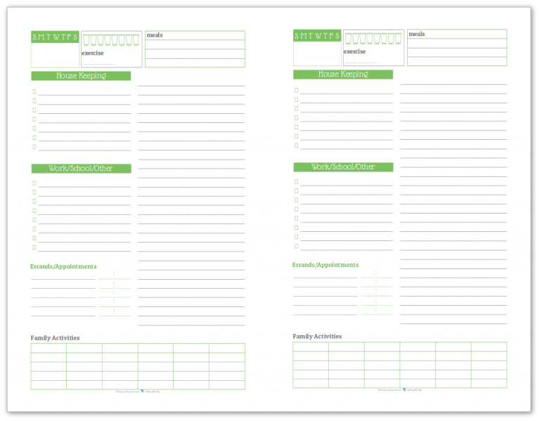 Half-Size -Spring Green -Daily planner or tasklist - Scattered Squirrel