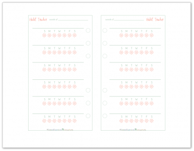 Personal Size Habit Tracker Planner Printable in coral and mint. Perfect for those personal size planners