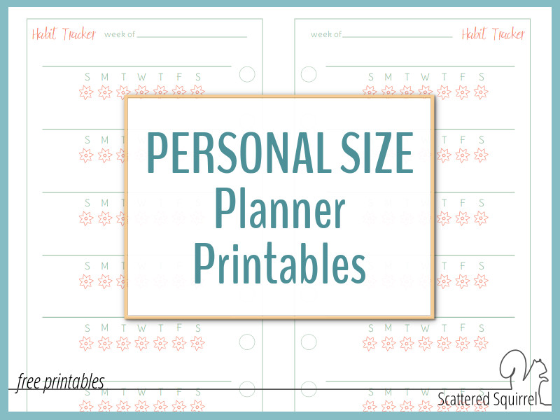 PRINTABLE Personal Size Undated Monthly Calendar Refills Cute 