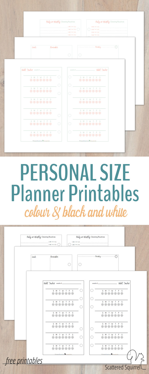 Free Planner Printables Personal Size
