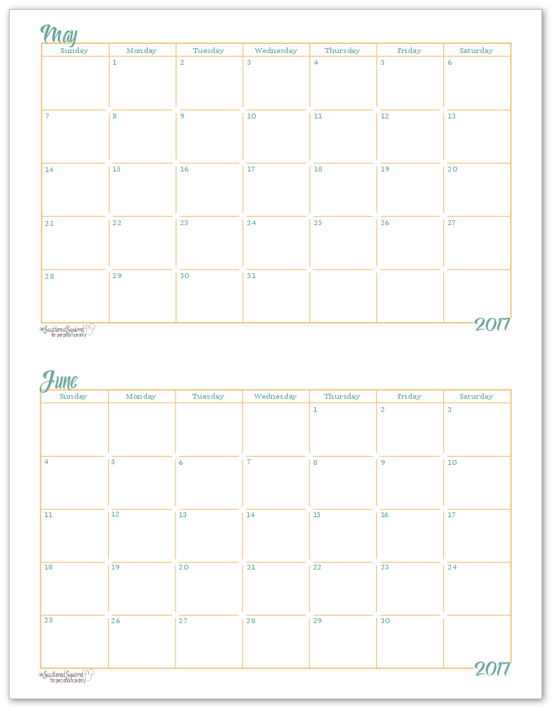 2017 2018 monthly planner template