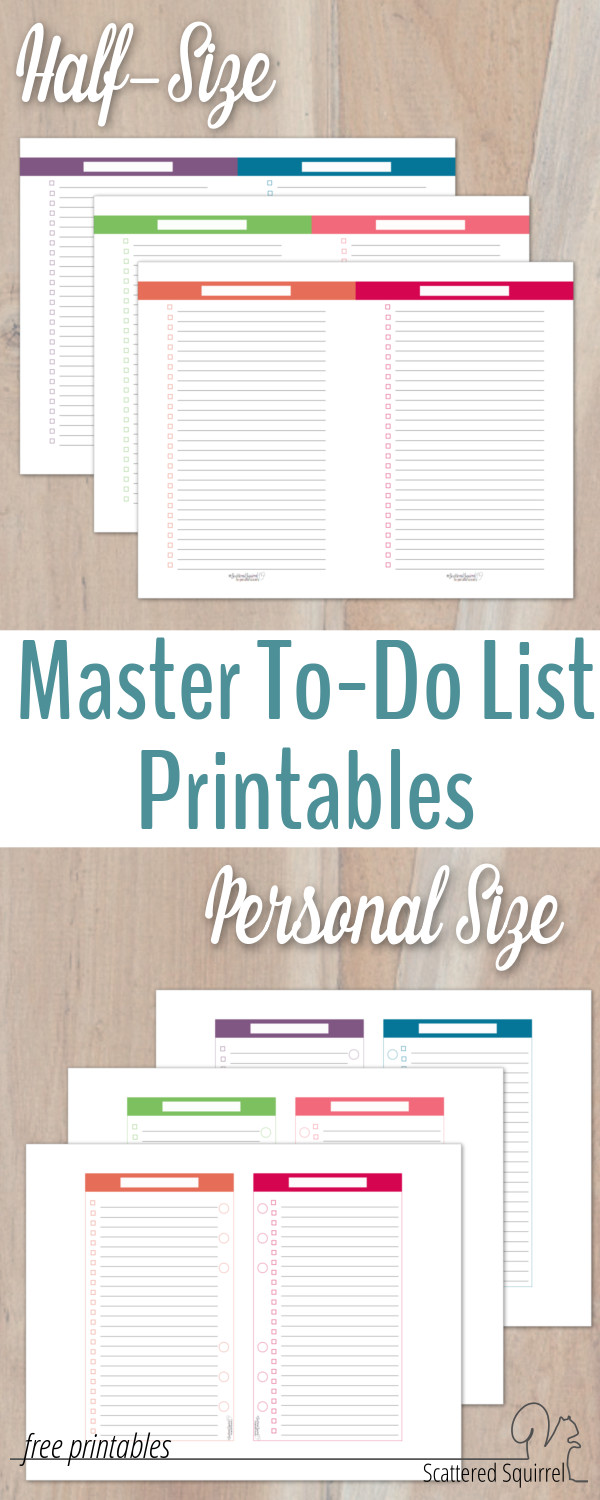 Organize your to-do lists in your planner with these master to-do list printables in both half-size and personal size. They make planning on the go easy-peasy.