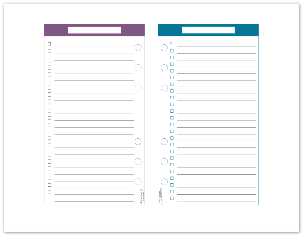Personal size master to-do list printable in deep lilac and cobalt blue