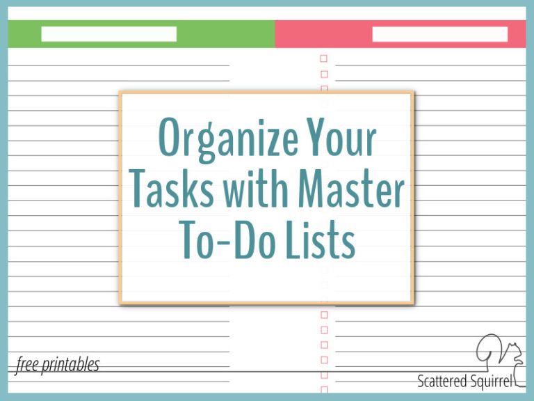 Organize Your To-Do List with Master To-Do List Printables