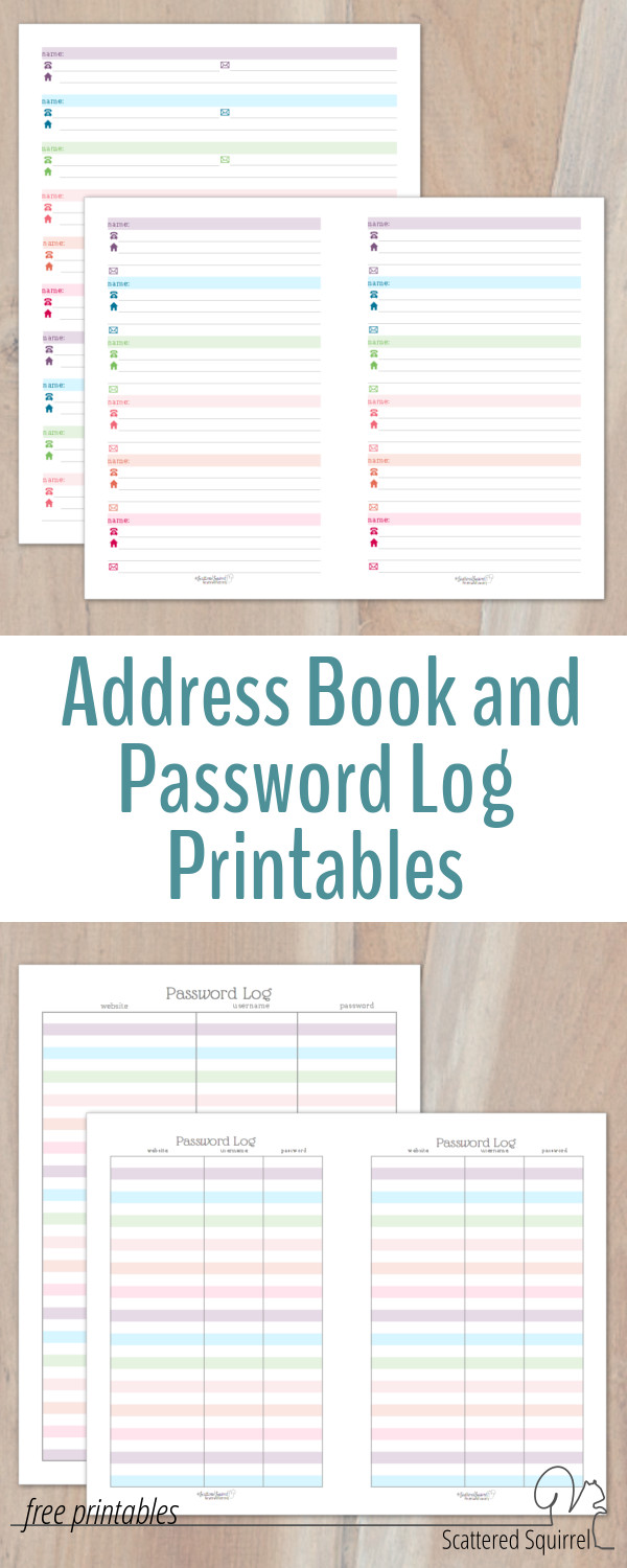 Password Book with Printable Pages 