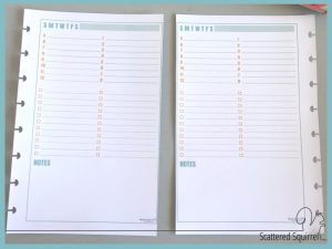 Full and Half-Size Daily Planner Printables as Requested