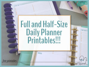Full and Half-Size Daily Planner Printables as Requested