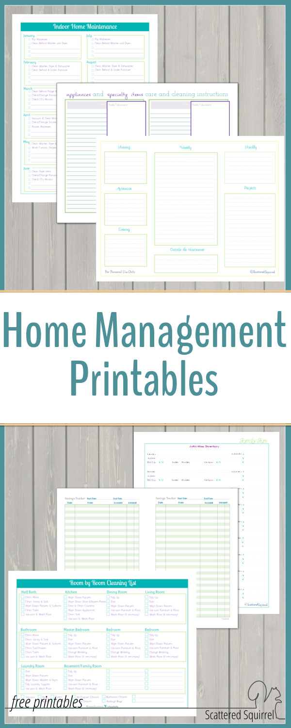 Free Editable Printable Home Management - Printable Free Templates